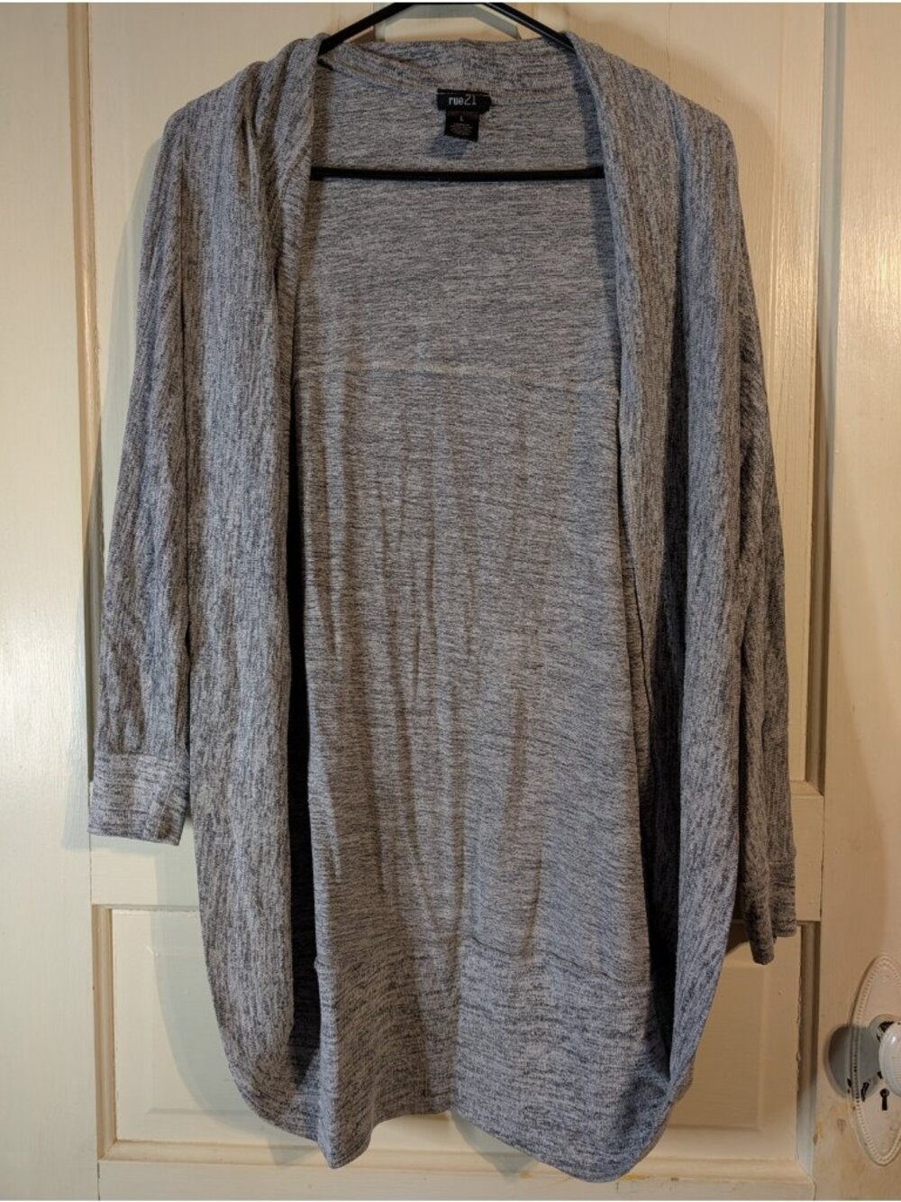 Rue 21 Open Batwing Cardigan Sweater Heather Grey Size Large